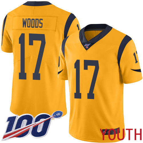 Los Angeles Rams Limited Gold Youth Robert Woods Jersey NFL Football 17 100th Season Rush Vapor Untouchable